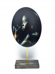 Zenci Kadın Ayaklı Oval Tablo 8 HK0021