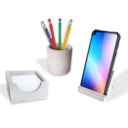 Beton Ofis Seti Kalemlik, Bloknotluk, Kartvizitlik ve Telefon Standı HK1572