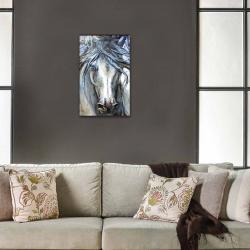 Vera Beyaz At Baskılı Ahşap Tablo HK1314