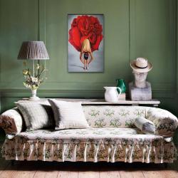 Vera Kırmızı Elbiseli Balerin Baskılı Ahşap Tablo HK1310