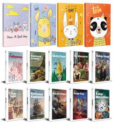 10 Dünya Çocuk Klasiği ve 4 Çizgili Defter -Set-1
