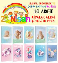 Rüyalar Alemi 10lu 64 Sayfa Çizgili Okul Defteri Seti