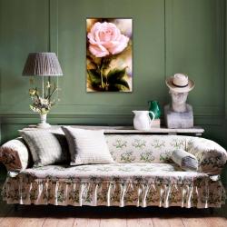 Vera Pembe Gül Baskılı Ahşap Tablo Model 2 HK1302