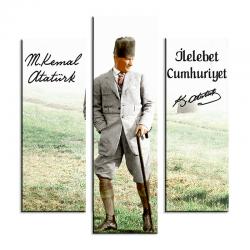 3'lü Ahşap Magnet - Atatürk Resimli Model 2 HK2500-02