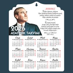 2026 Ahşap Atatürk Takvimi Ayyıldız