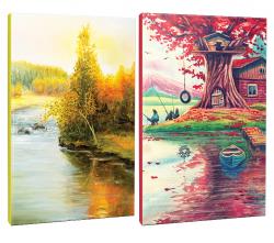 2li Manzara Temalı 13,5x19,5cm 64 Sayfa Çizgili Okul Defteri Seti -3