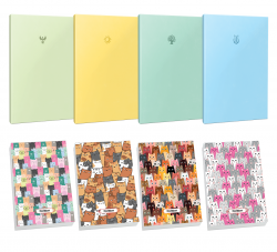 4lü 64 Sayfa Çizgisiz Defter Seti ve 4 Bloknot 4