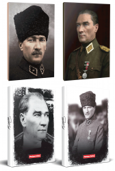4lü Atatürk 64 Sayfa 13,5x19,5cm Defter ve 176 Sayfa Planlama Defteri Seti -25