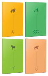 4lü Burç-Astroloji Temalı 13,5x19,5cm 64 Sayfa Çizgisiz Defter Seti -8