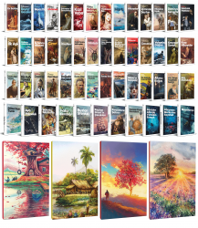 53 Dünya Klasiği ve Manzara Temalı 64 Sayfa Çizgili Defter Seti -1