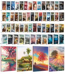 54 Dünya Klasiği ve Manzara Temalı 64 Sayfa Çizgili Defter Seti -1