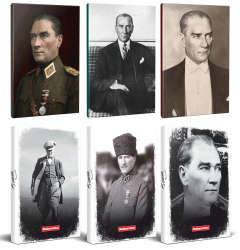 6lı Atatürk 64 Sayfa 13,5x19,5cm Defter ve 176 Sayfa Planlama Defteri Seti -9