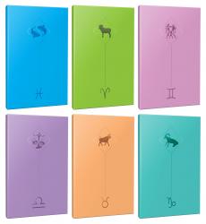 6lı Burç-Astroloji Temalı 13,5x19,5cm 64 Sayfa Çizgisiz Defter Seti -1