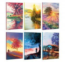 6lı Manzara Temalı 13,5x19,5cm 64 Sayfa Çizgili Okul Defteri Seti -5