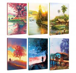 6lı Manzara Temalı 13,5x19,5cm 64 Sayfa Çizgili Okul Defteri Seti -6