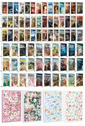 72 Dünya Klasiği ve Çiçekli Çizgili Defter Seti -2