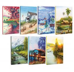 7li Manzara Temalı 13,5x19,5cm 64 Sayfa Çizgili Okul Defteri Seti -1