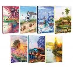 7li Manzara Temalı 13,5x19,5cm 64 Sayfa Çizgili Okul Defteri Seti -2