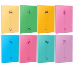 8li Burç-Astroloji Temalı 13,5x19,5cm 64 Sayfa Çizgisiz Defter Seti -6