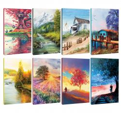 8li Manzara Temalı 13,5x19,5cm 64 Sayfa Çizgili Okul Defteri Seti -3