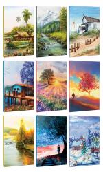 9lu Manzara Temalı 13,5x19,5cm 64 Sayfa Çizgili Okul Defteri Seti -1