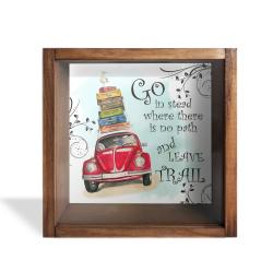 Camlı Ahşap Kumbara Tatil HK0661