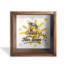 Camlı Ahşap Kumbara Yaz Tatili HK0663