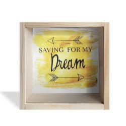 Camlı Ahşap Kumbara Dream Ham Ahşap HK0657-HM