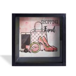 Camlı Ahşap Kumbara Fashion Siyah HK0656-0002