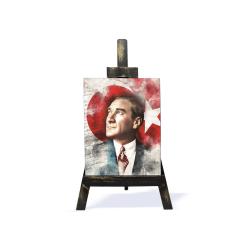 Ahşap Şövalyeli Resim Büyük Boy Atatürk Resim 1 HK2515-1