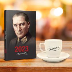 Atatürk Hediye Seti - Tekli Atatürk İmza Fincan - Önder