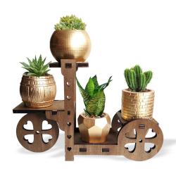 Bisiklet Desenli 4'lü Beton Saksılı Stand HK1645