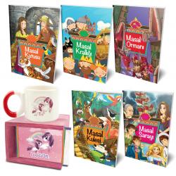 Çocuklara Masallar 5 Kitap ve Unicorn Kutulu Kupa Bardak