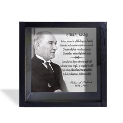 Camlı Ahşap Kumbara İstiklal Marşı "Siyah" HK0685-0002