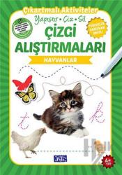 Çizgi Alıştırmaları - Hayvanlar (4 Yaş) Yapıştır - Çiz - Sil