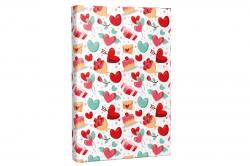 Çizgili Defter Kalpli Hediye KutuSu Desenli