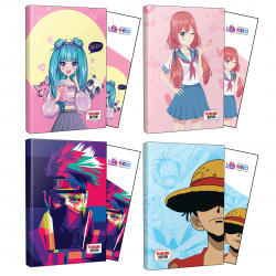 Dörtlü Catgirl-Flying Kisses-Naruto-Luffy Defter ve Ayraç