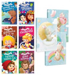Renkli Dünya Masalları 6 Kitap ve 3 Defter -Sevimli Tavşan