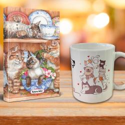 Evin Kedileri Ajanda Mutlu Kediler Kupa Seti