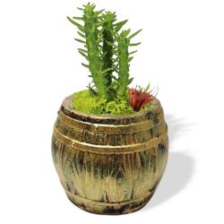 Fıçı Beton Saksı - Siyah Üstü Altınvarak HK1535 - SAV