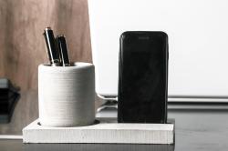 HK Dekor 2'li Beton Kalemlik ve Telefon Tutucu