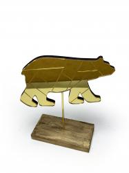 Ayaklı Altın Rengi Aynalı Ayı HK0273