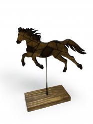 Ayaklı Ahşap Tonlamalı Koşan At HK0289
