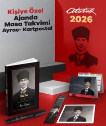 Kişiye Özel 2026 Atatürk Kalpaklı Ajanda - Kartpostal - Masa Takvimi ve Ayraç