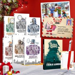 Kişiye Özel Kartpostallı - Sherlock Holmes Seti - 6 Kitap 1 Ajanda 1 Defter 1 Bloknot -1