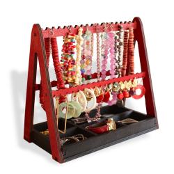 Lili Ahşap Takı Standı Kırmızı & Siyah