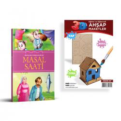 Masallarla Kartakter Eğitimi Masal Saati + Küçük Ev Ahşap Boyama