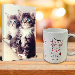 Maviş Kediler Ajanda Sevimli Kedi Kupa Seti