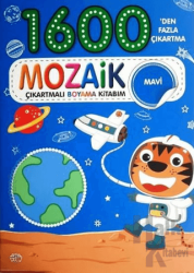Mozaik Çıkartmalı Boyama Kitabı Mavi 1600'den Fazla Çıkartma