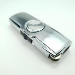 Premium Stres Çarklı Çakmak - İkili Jet Alevi - Rüzgara Dayanıklı Silver